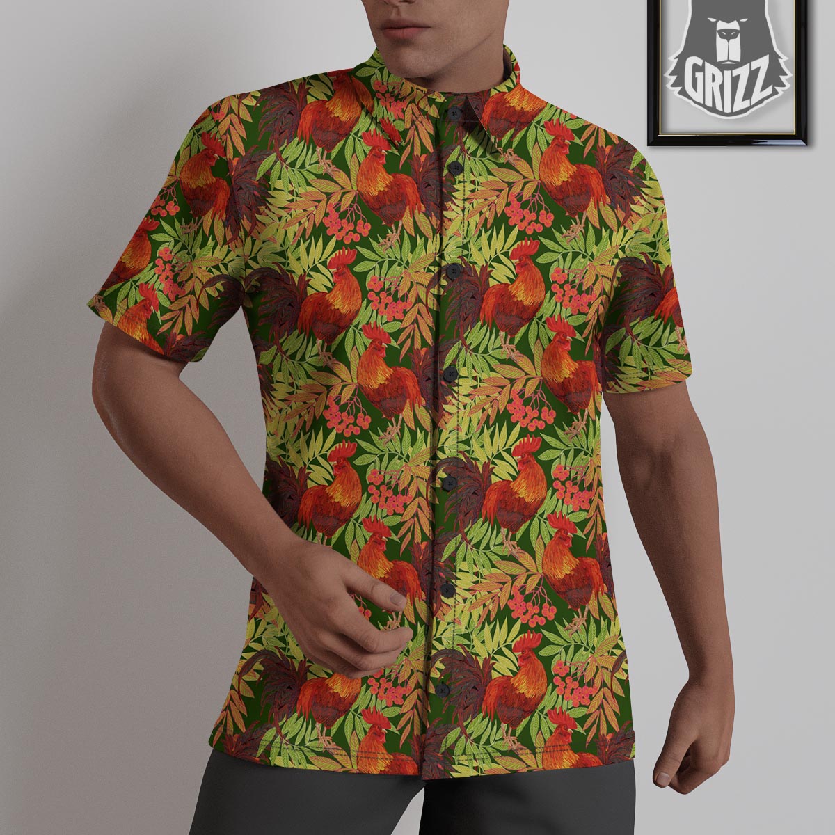 Rowan And Rooster Print Pattern Untucked Shirts-grizzshop