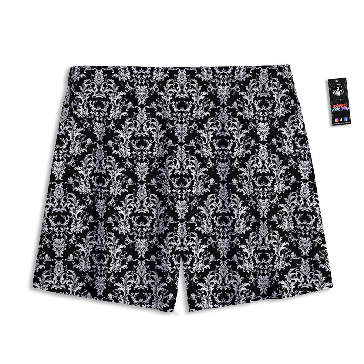 Rose Eyeball Print Pattern Mesh Shorts