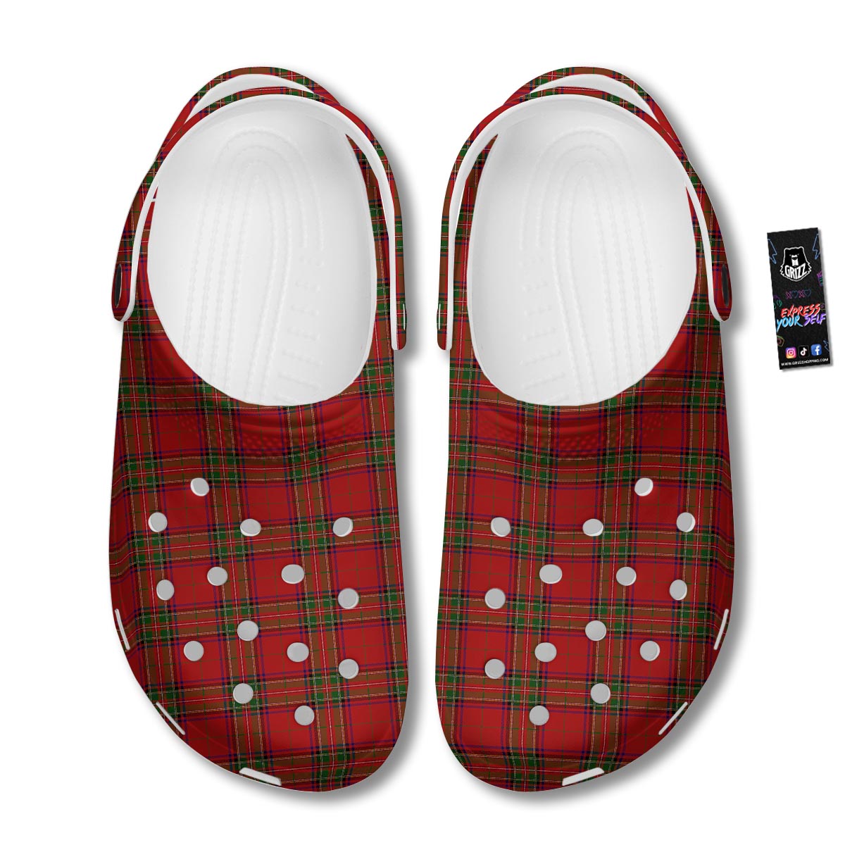 Royal Stewart Tartan Print Pattern Clog-grizzshop