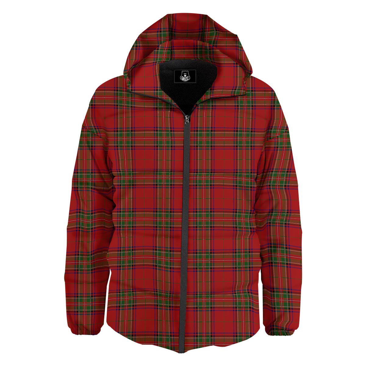 Royal Stewart Tartan Print Pattern Down Jacket-grizzshop