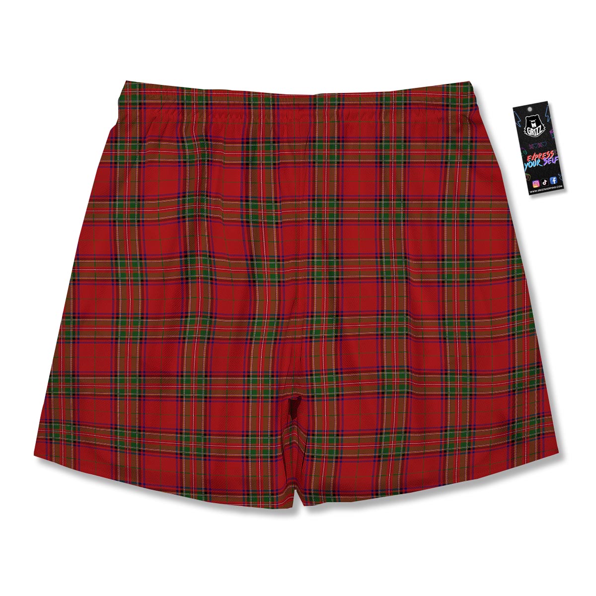 Royal Stewart Tartan Print Pattern Men's Running Shorts-grizzshop