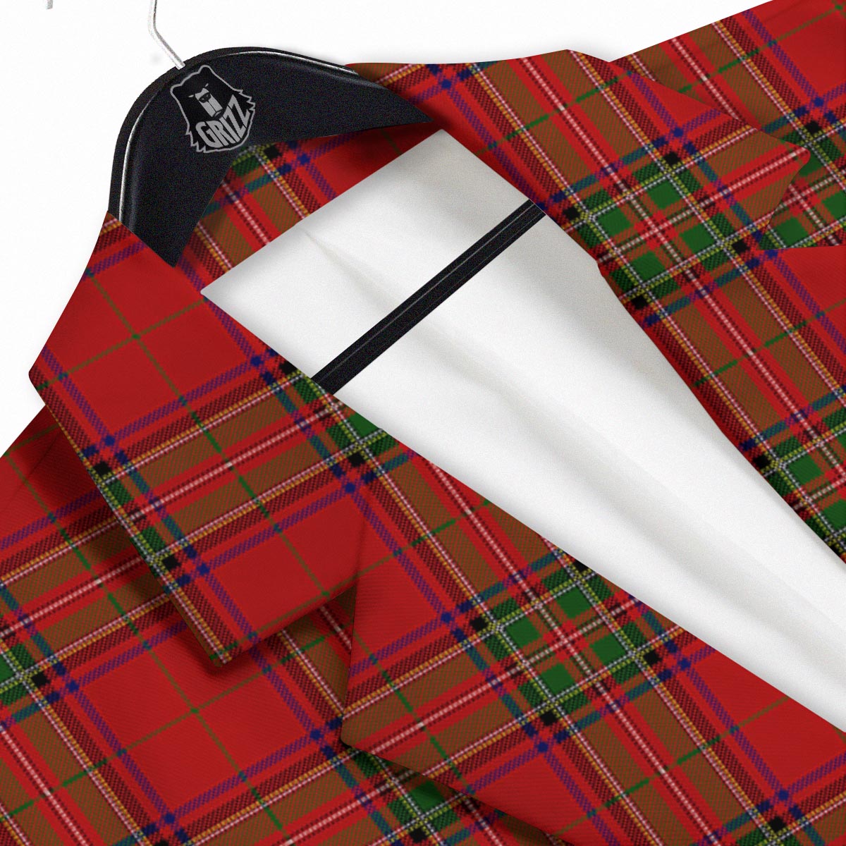Royal Stewart Tartan Print Pattern Men's Sport Coat-grizzshop