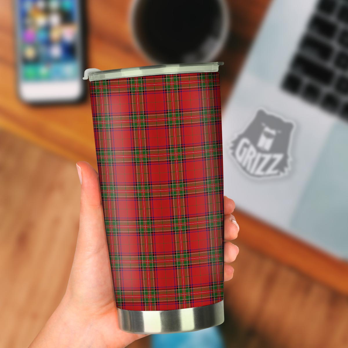 Royal Stewart Tartan Print Pattern Tumbler-grizzshop