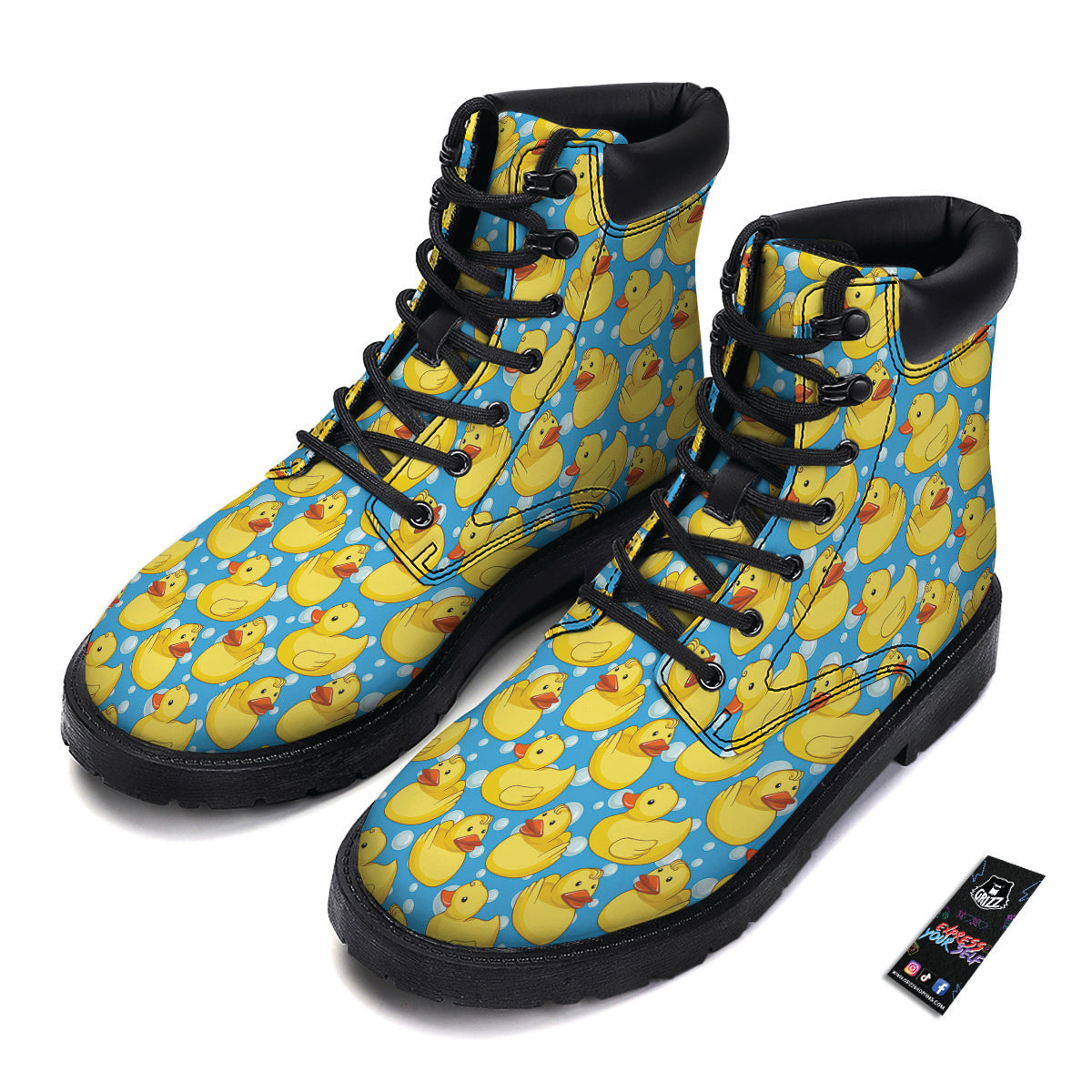 Rubber Duck In Water Print Pattern Boots-grizzshop