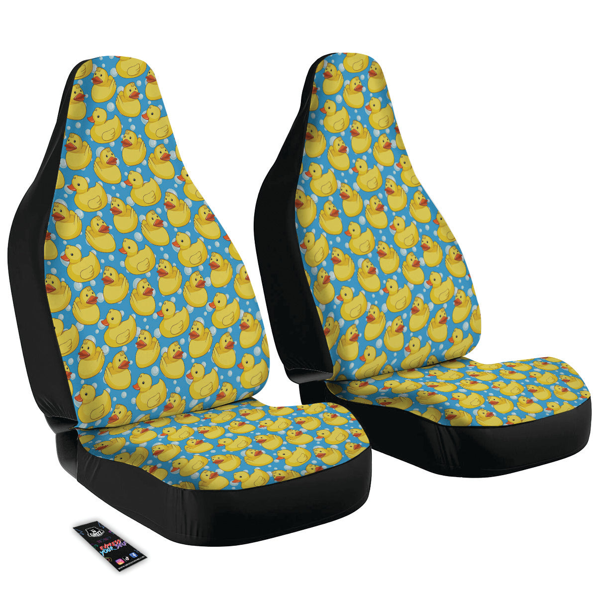 Rubber Duck In Water Print Pattern Car Seat Covers-grizzshop