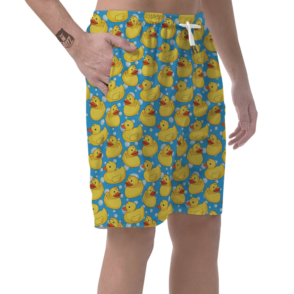 Rubber Duck In Water Print Pattern Men's Shorts-grizzshop