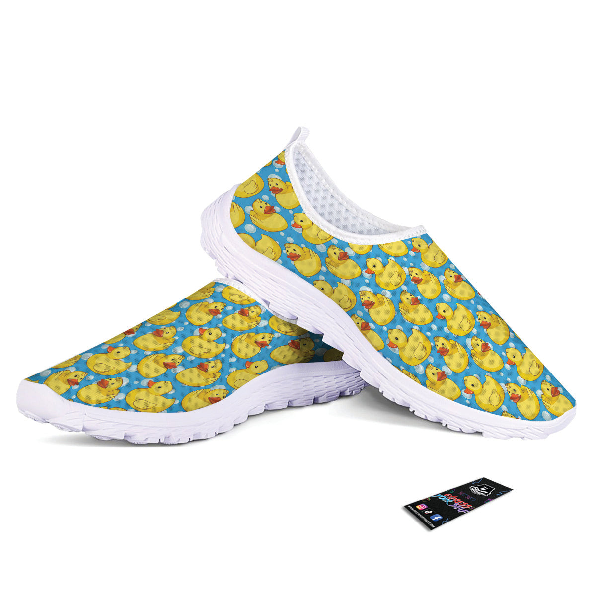 Rubber Duck In Water Print Pattern Nurse Shoes-grizzshop