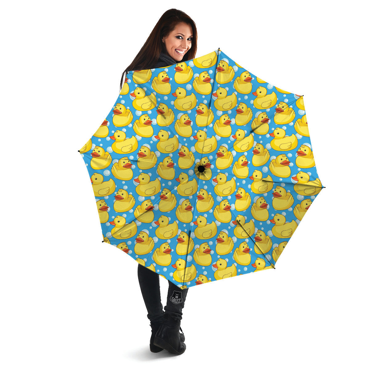 Rubber Duck In Water Print Pattern Umbrella-grizzshop