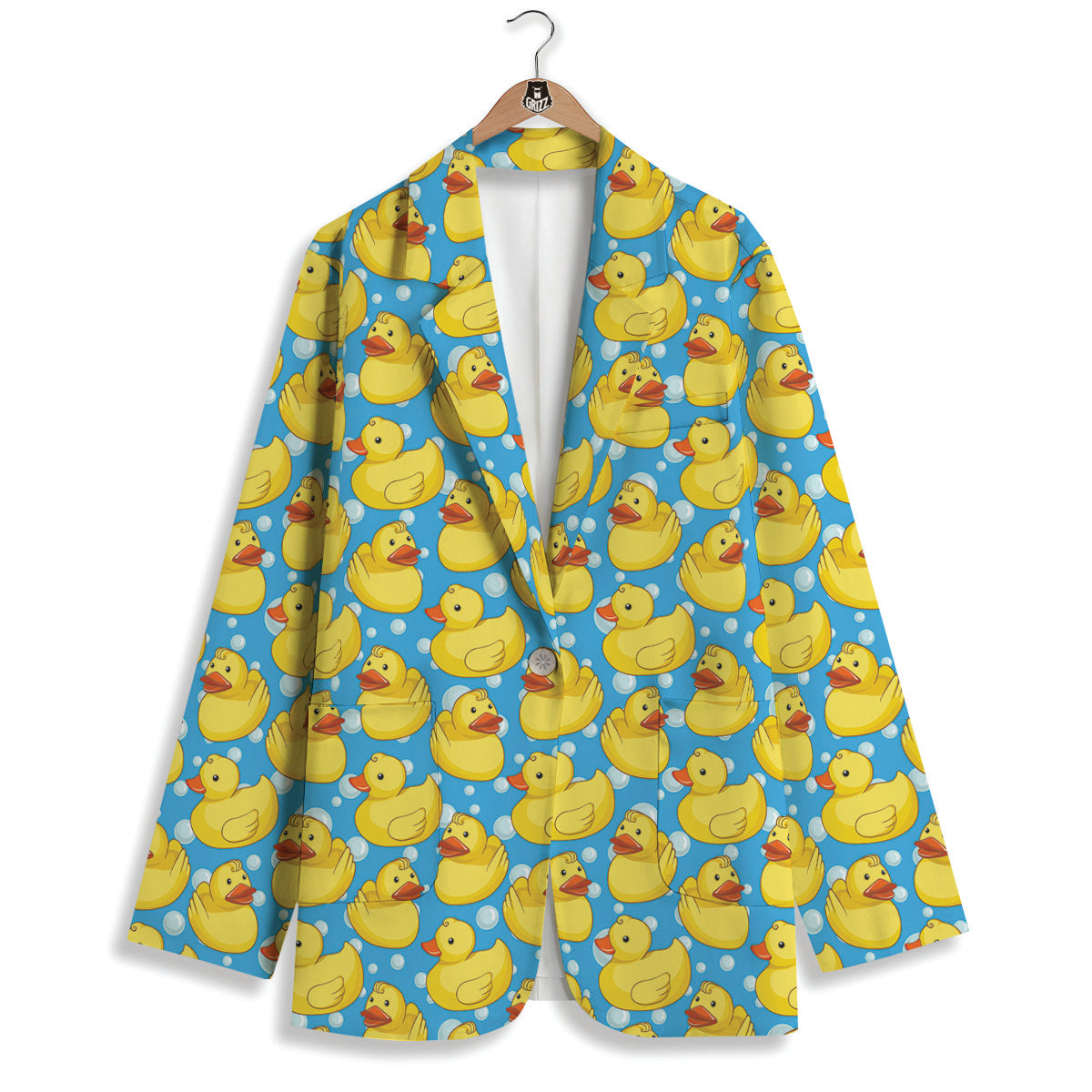 Rubber Duck In Water Print Pattern Women's Blazer-grizzshop