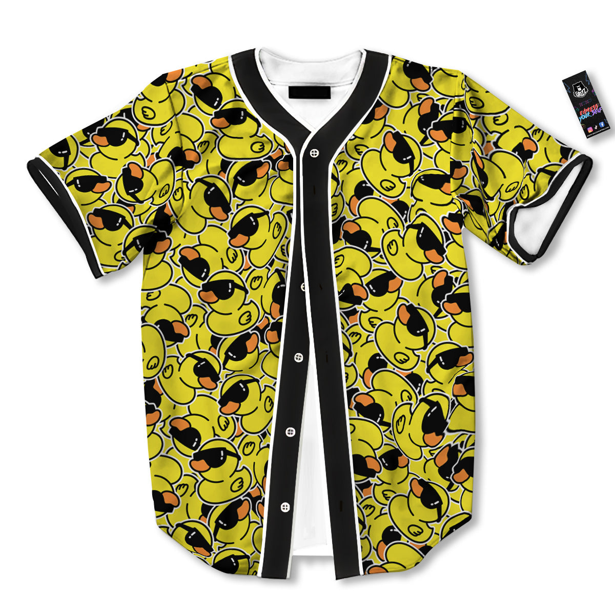 Rubber Duck Mafia Print Pattern Baseball Jersey-grizzshop