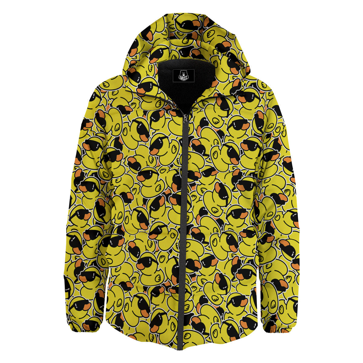 Rubber Duck Mafia Print Pattern Down Jacket-grizzshop