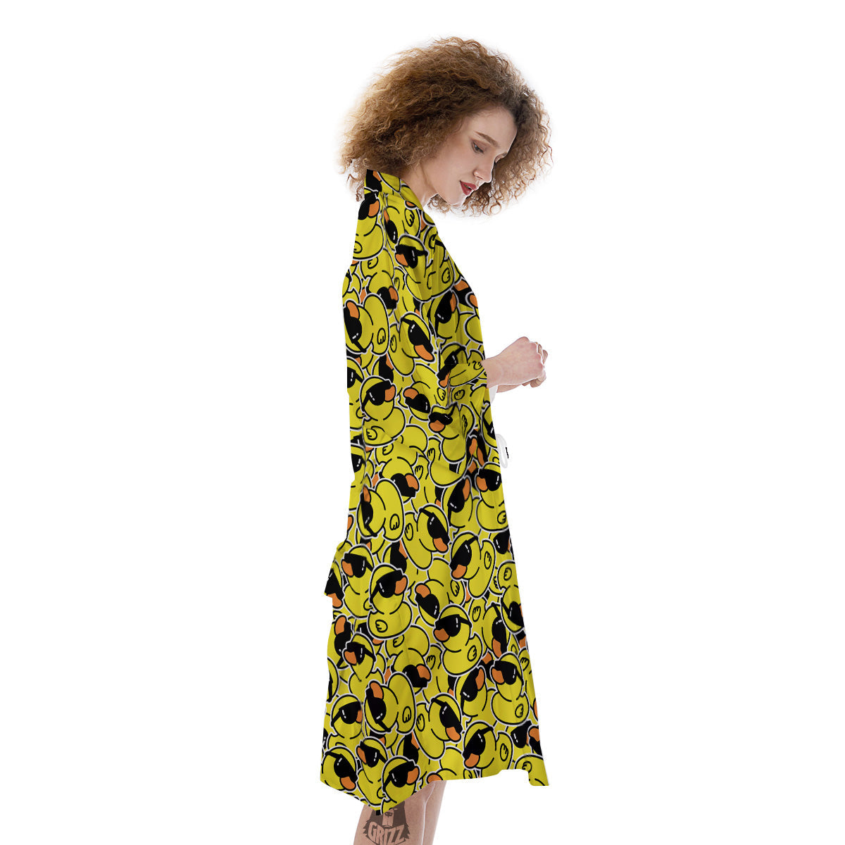 Rubber Duck Mafia Print Pattern Kimono-grizzshop