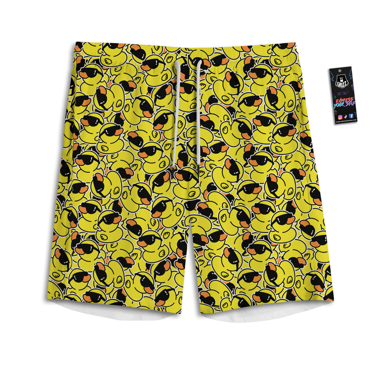 Rubber Duck Mafia Print Pattern Men's Athletic Shorts
