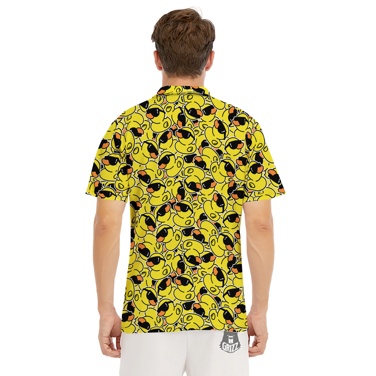 Rubber Duck Mafia Print Pattern Men's Golf Shirts-grizzshop