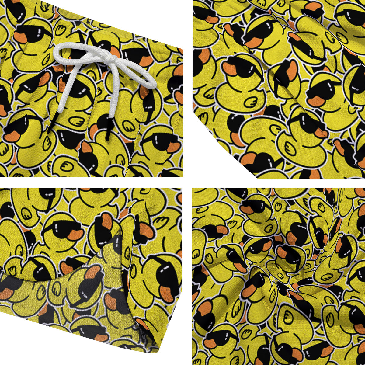 Rubber Duck Mafia Print Pattern Men's Running Shorts-grizzshop