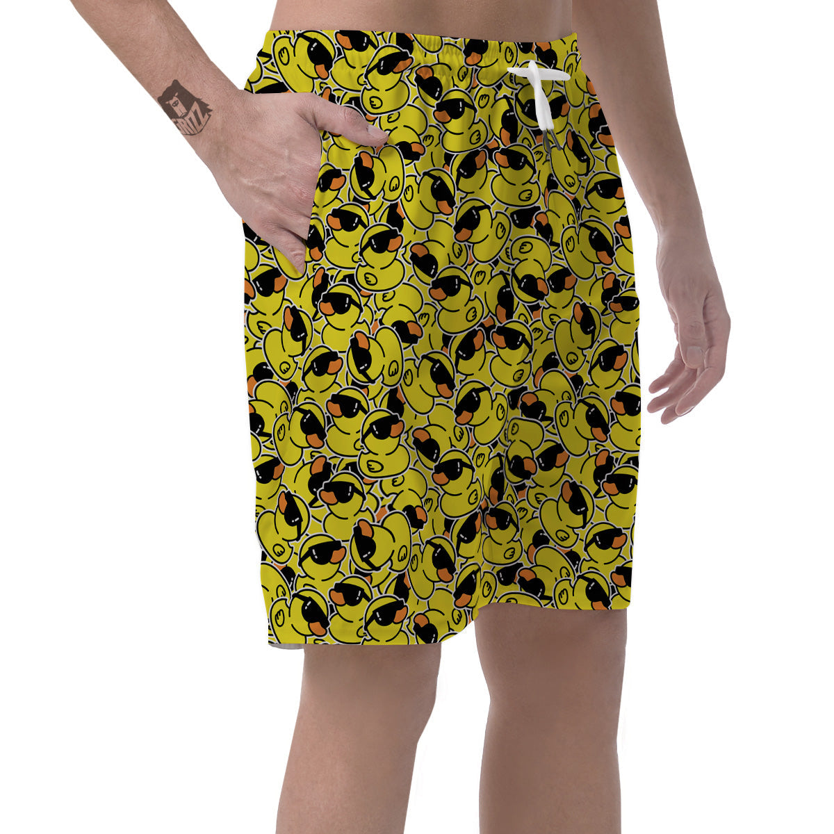 Rubber Duck Mafia Print Pattern Men's Shorts-grizzshop