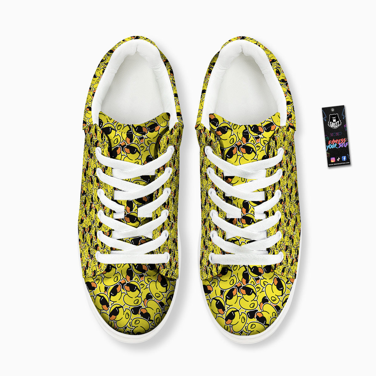 Rubber Duck Mafia Print Pattern Platform Shoes-grizzshop