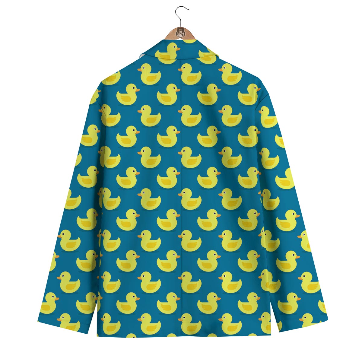 Rubber Duck Pattern Print Men's Blazer-grizzshop