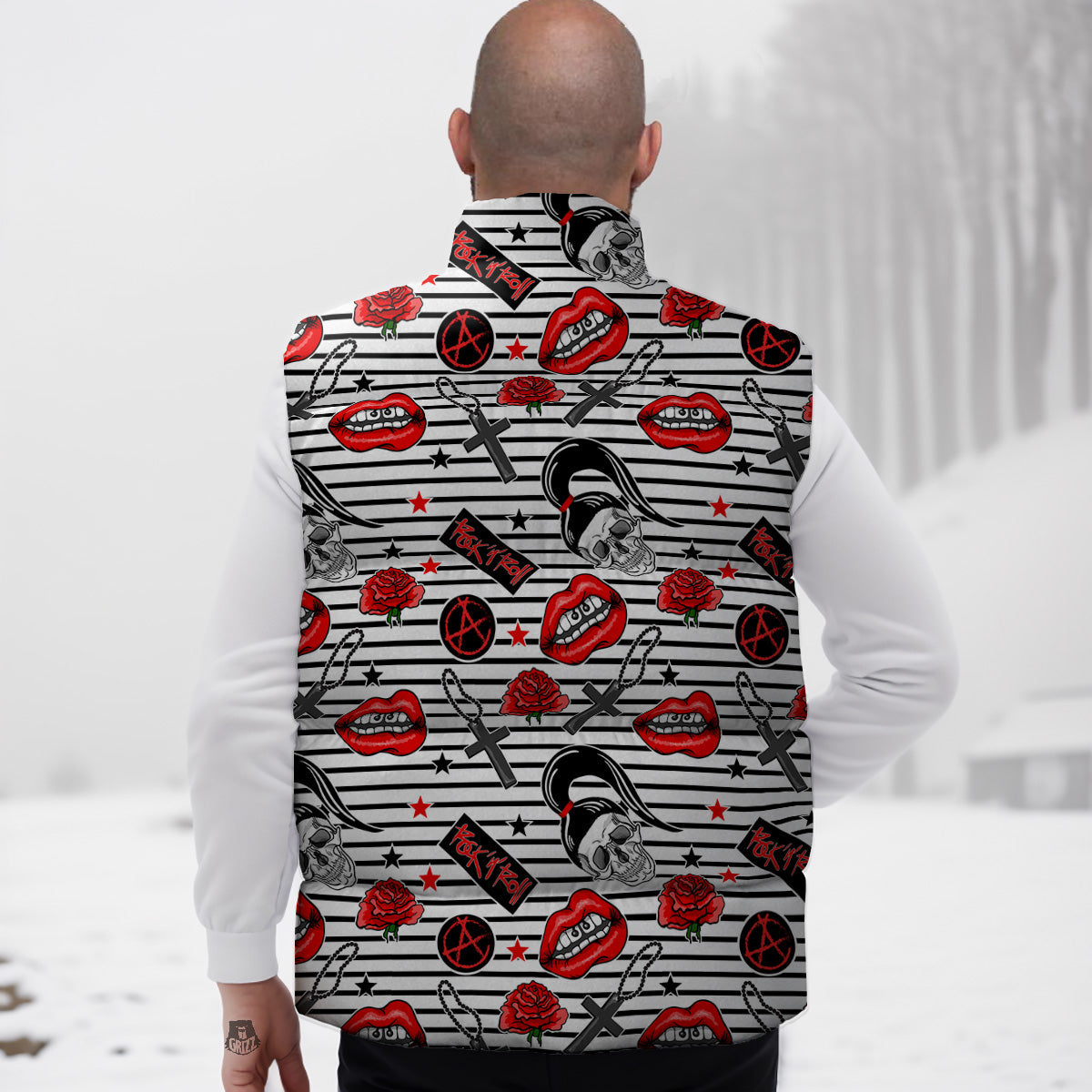 Rubber Duck Print Pattern Down Vest