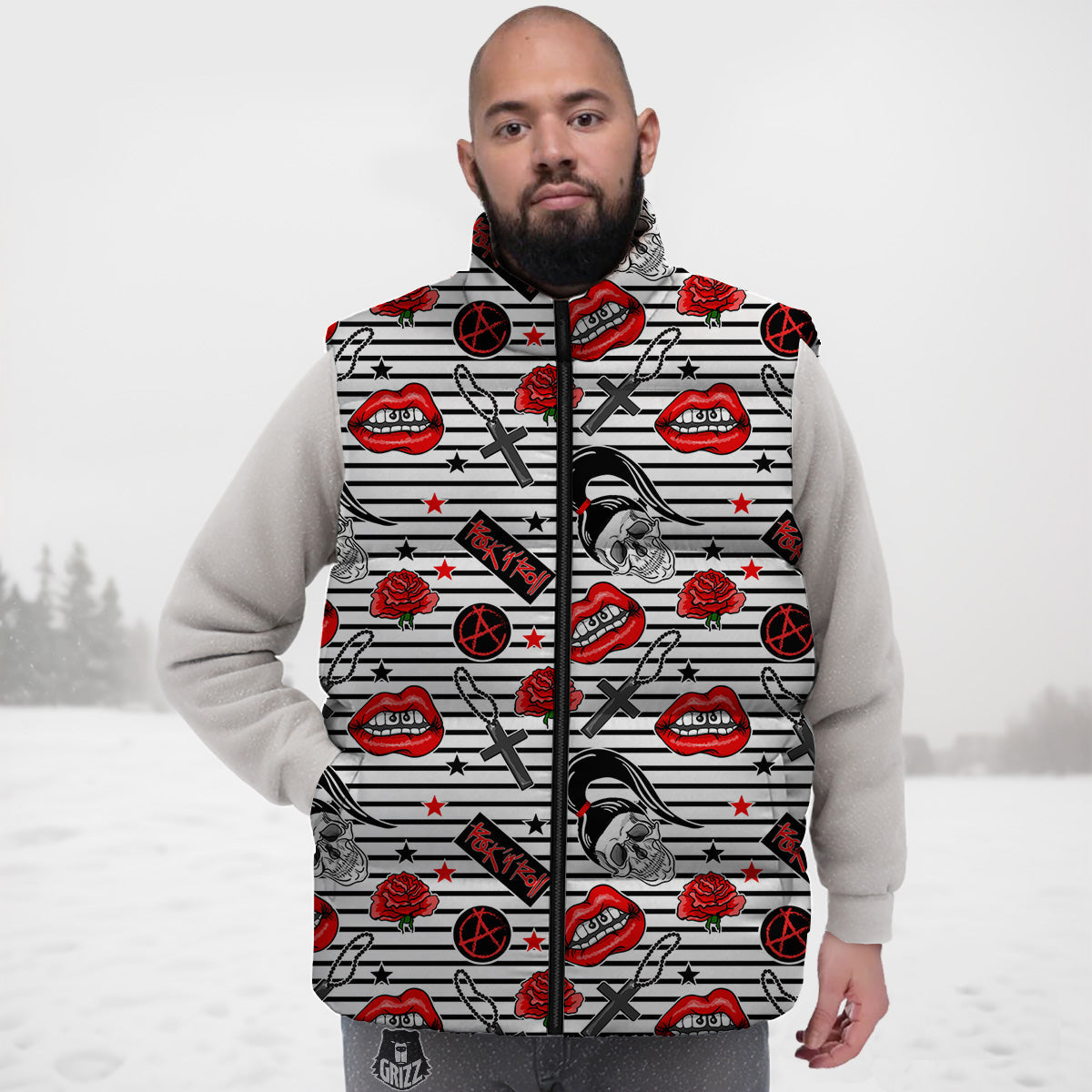 Rubber Duck Print Pattern Down Vest