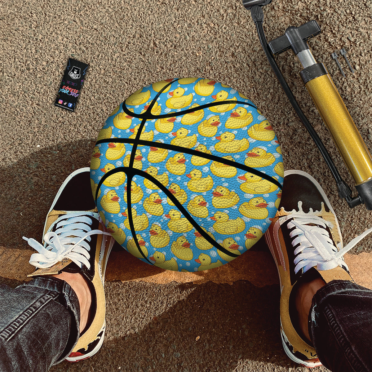 Rubber Duck In Water Print Pattern Basketball