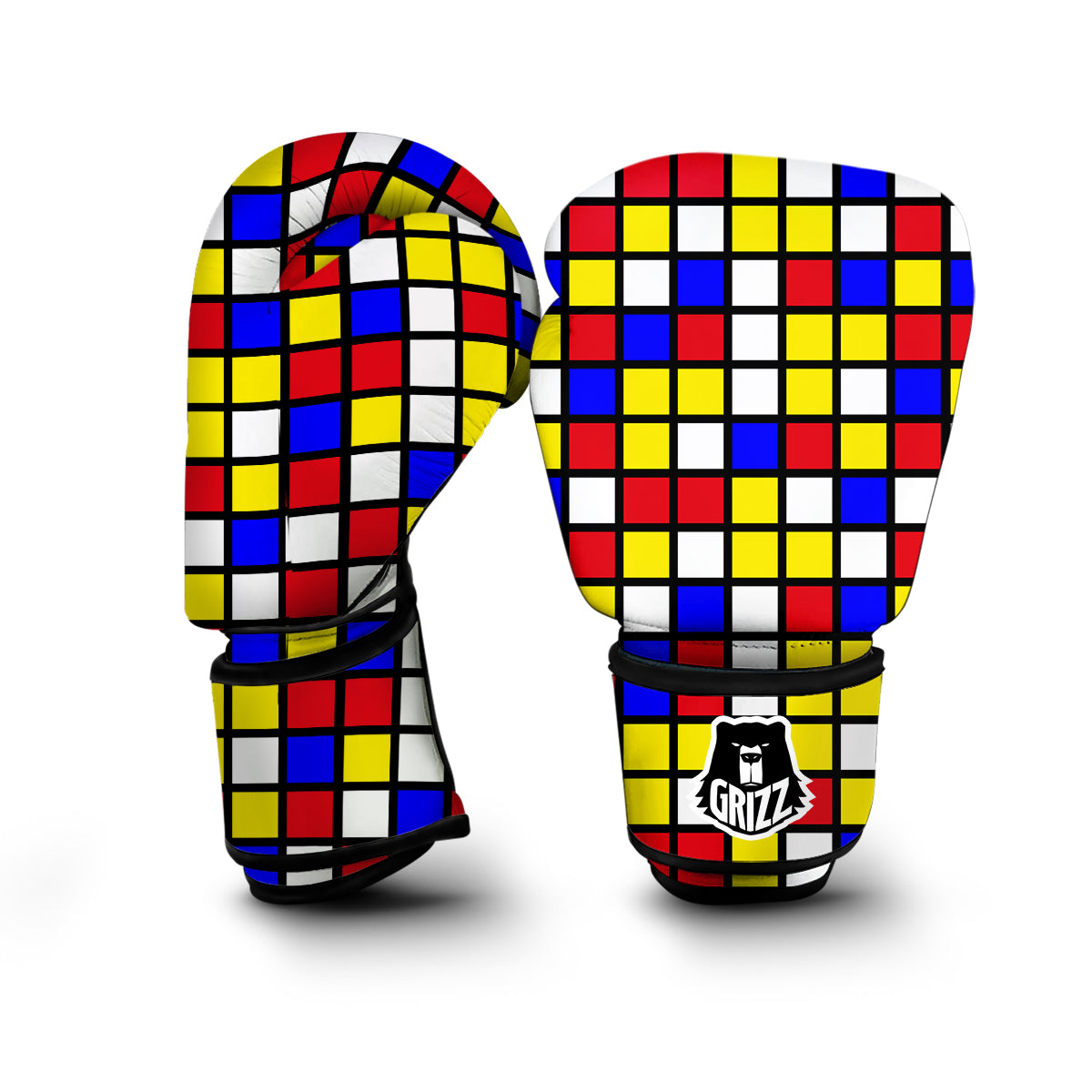 Rubik Table Print Pattern Boxing Gloves-grizzshop