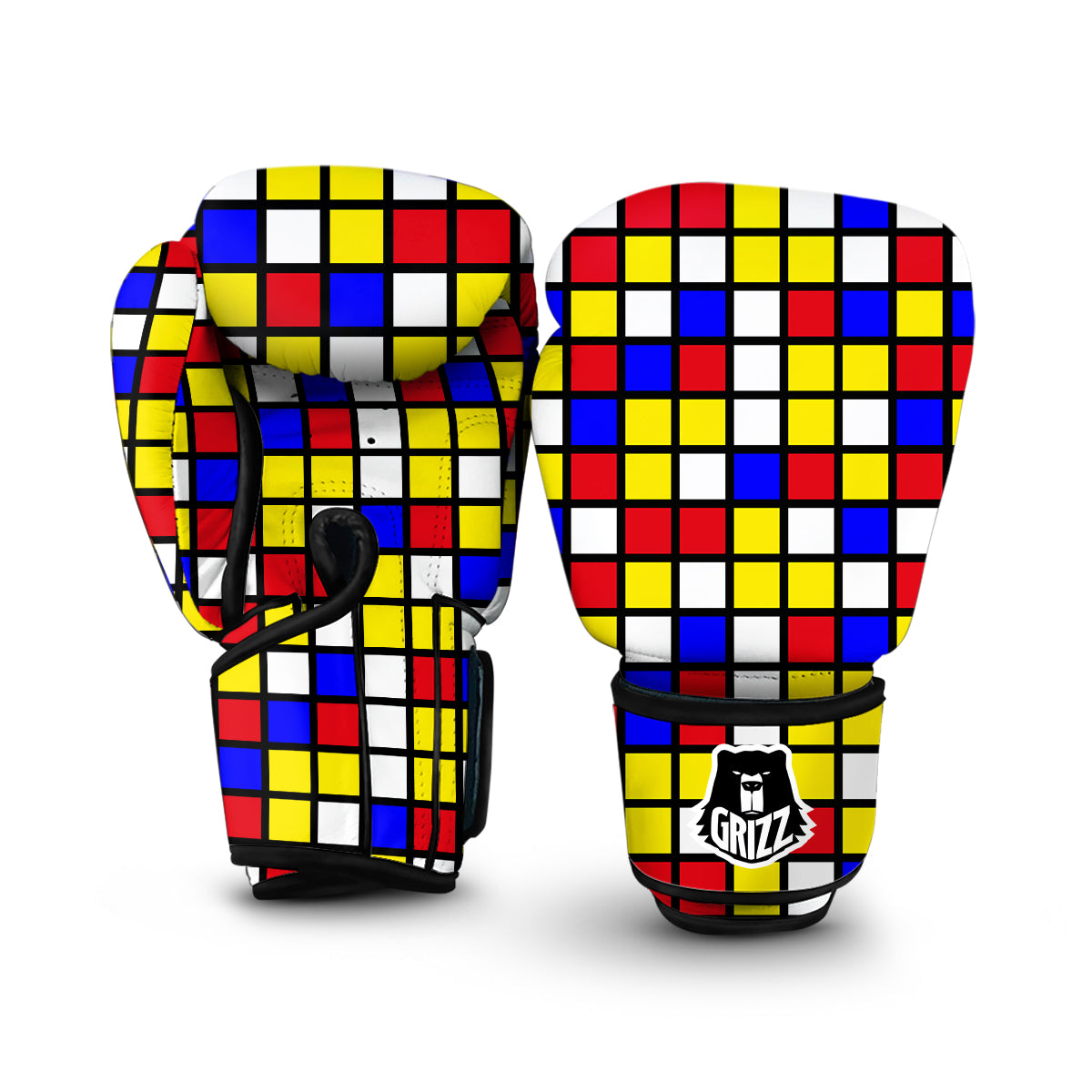 Rubik Table Print Pattern Boxing Gloves-grizzshop