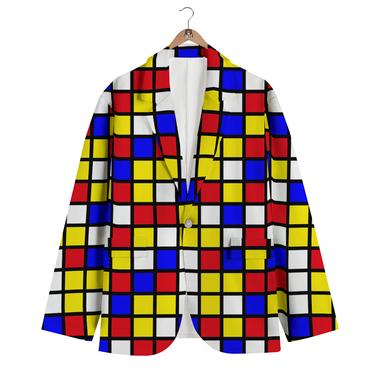 Rubik Table Print Pattern Men's Blazer-grizzshop