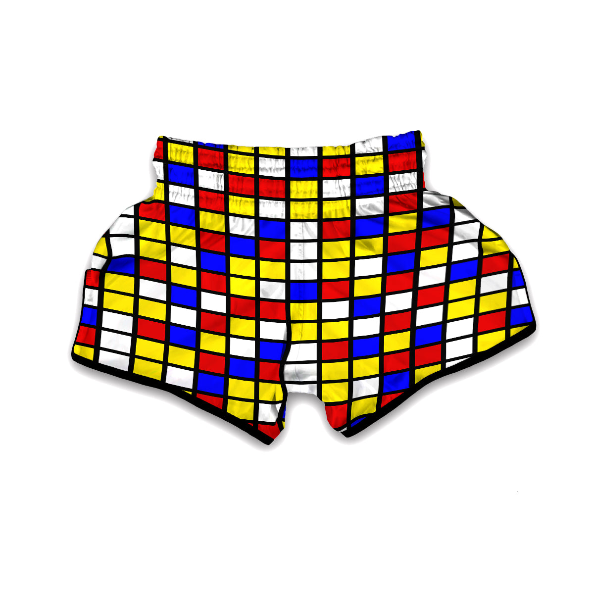 Rubik Table Print Pattern Muay Thai Boxing Shorts-grizzshop