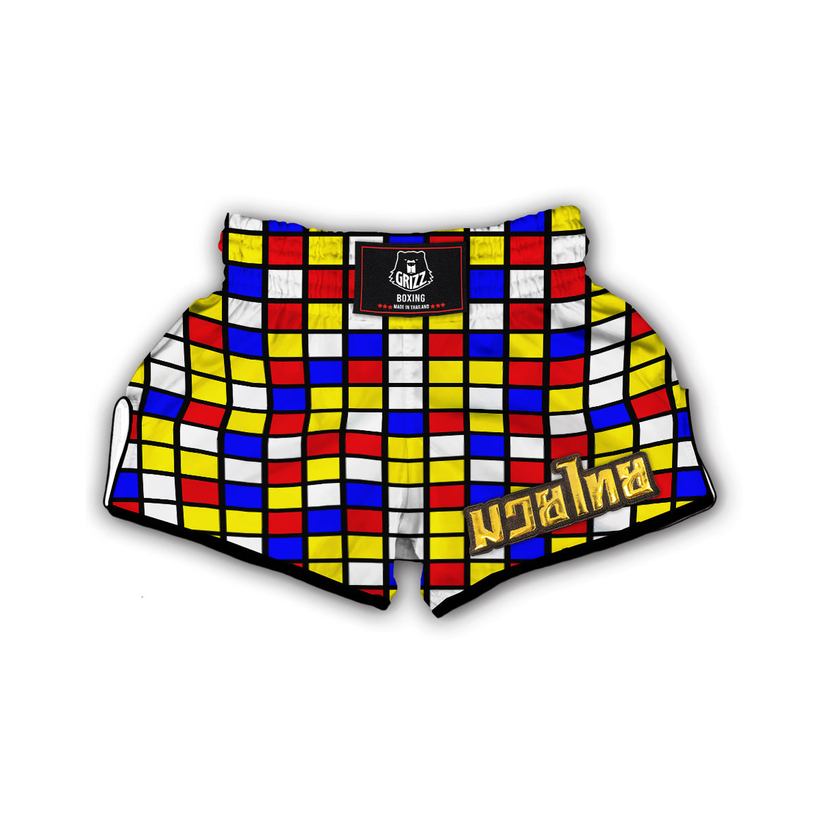 Rubik Table Print Pattern Muay Thai Boxing Shorts-grizzshop