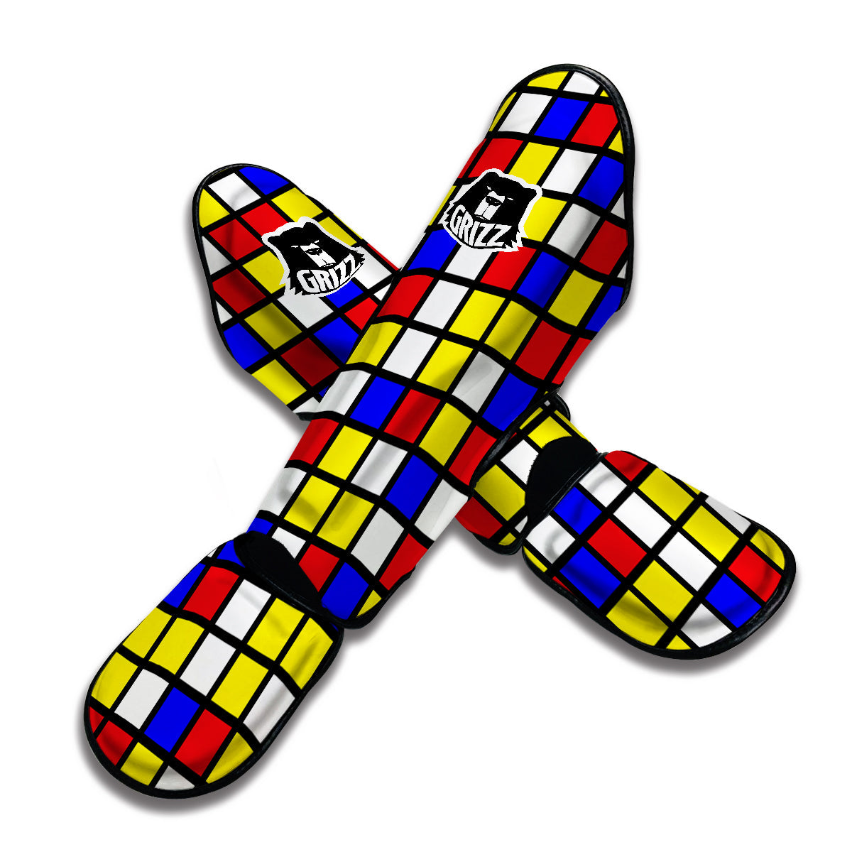 Rubik Table Print Pattern Muay Thai Shin Guards-grizzshop