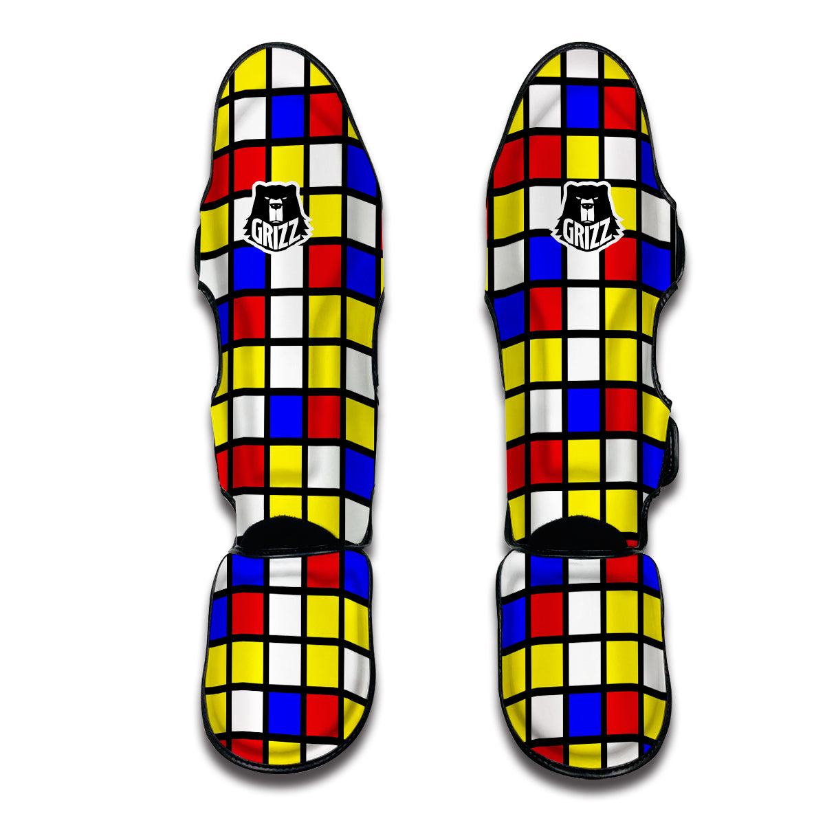 Rubik Table Print Pattern Muay Thai Shin Guards-grizzshop