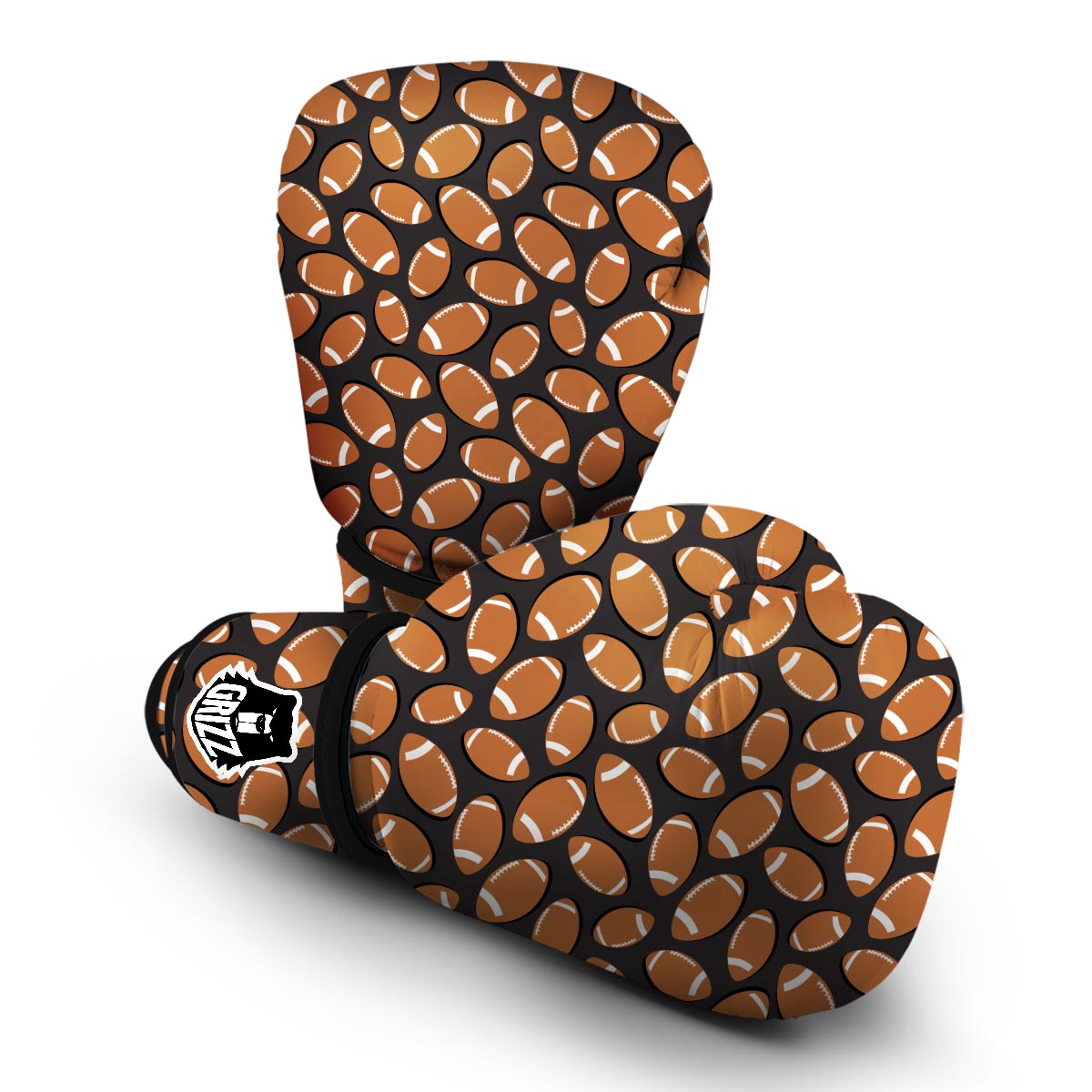 Rugby Ball American Football Print Pattern Boxing Gloves-grizzshop