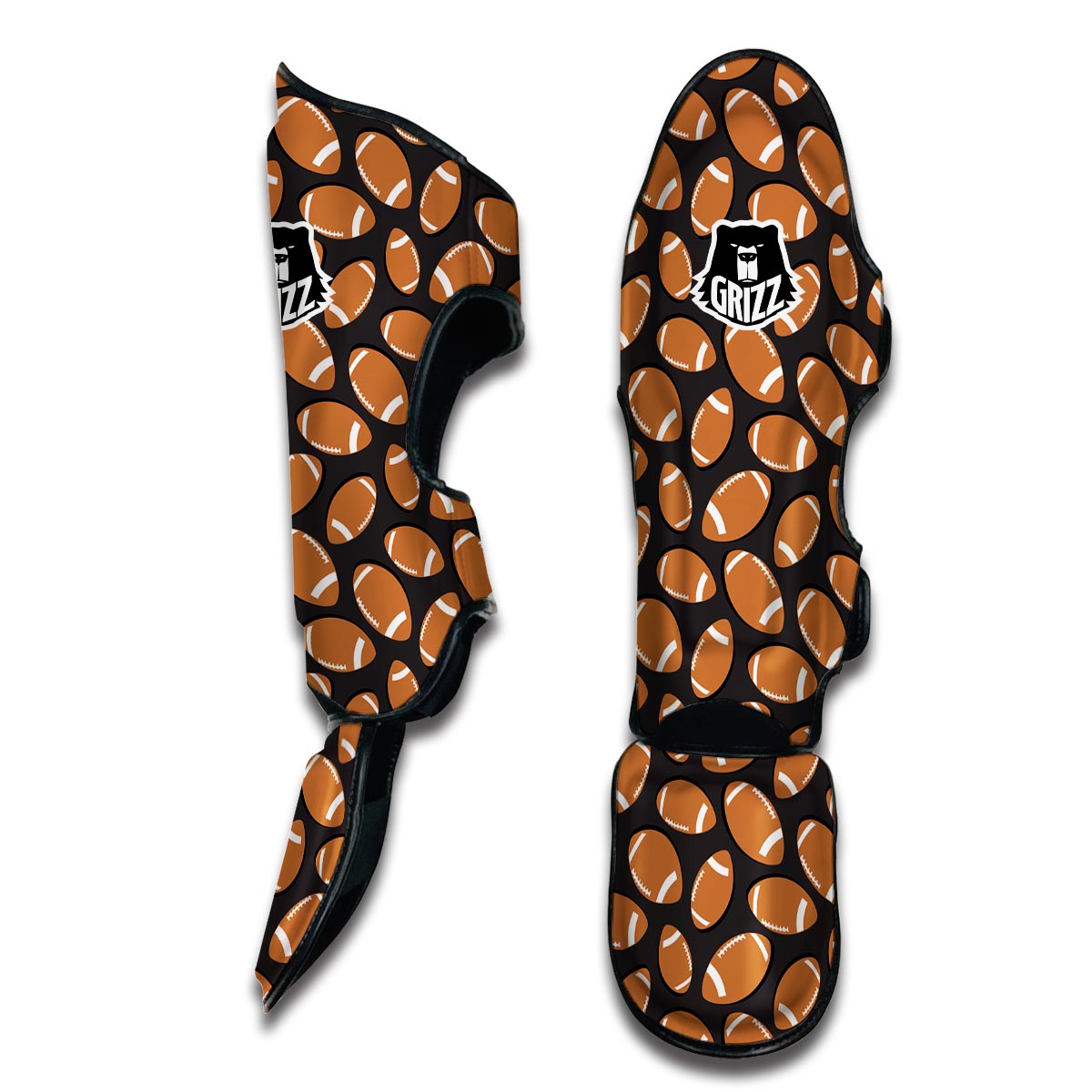 Rugby Ball American Football Print Pattern Muay Thai Shin Guards-grizzshop