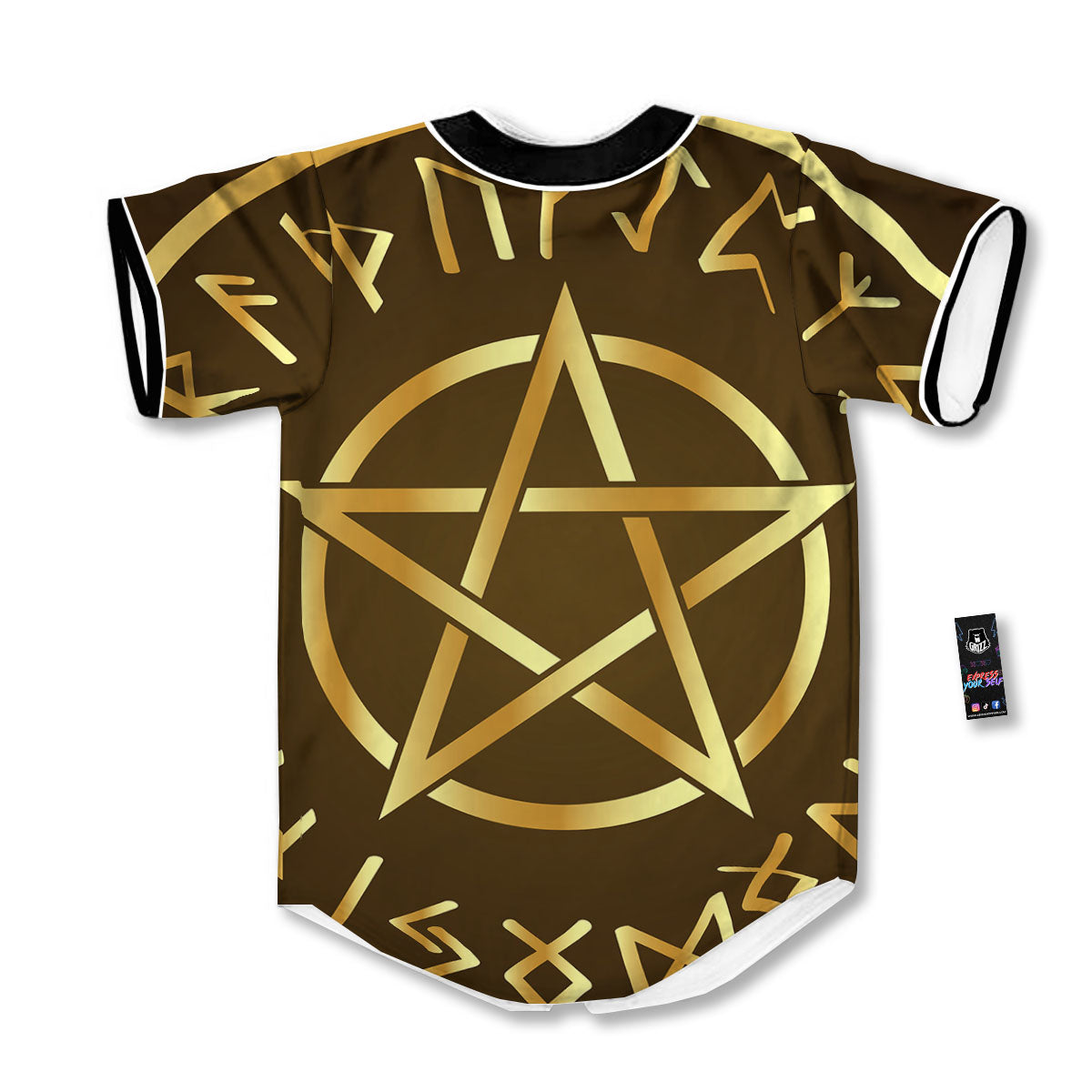 Runes Pentagram Viking Nordic Print Baseball Jersey-grizzshop