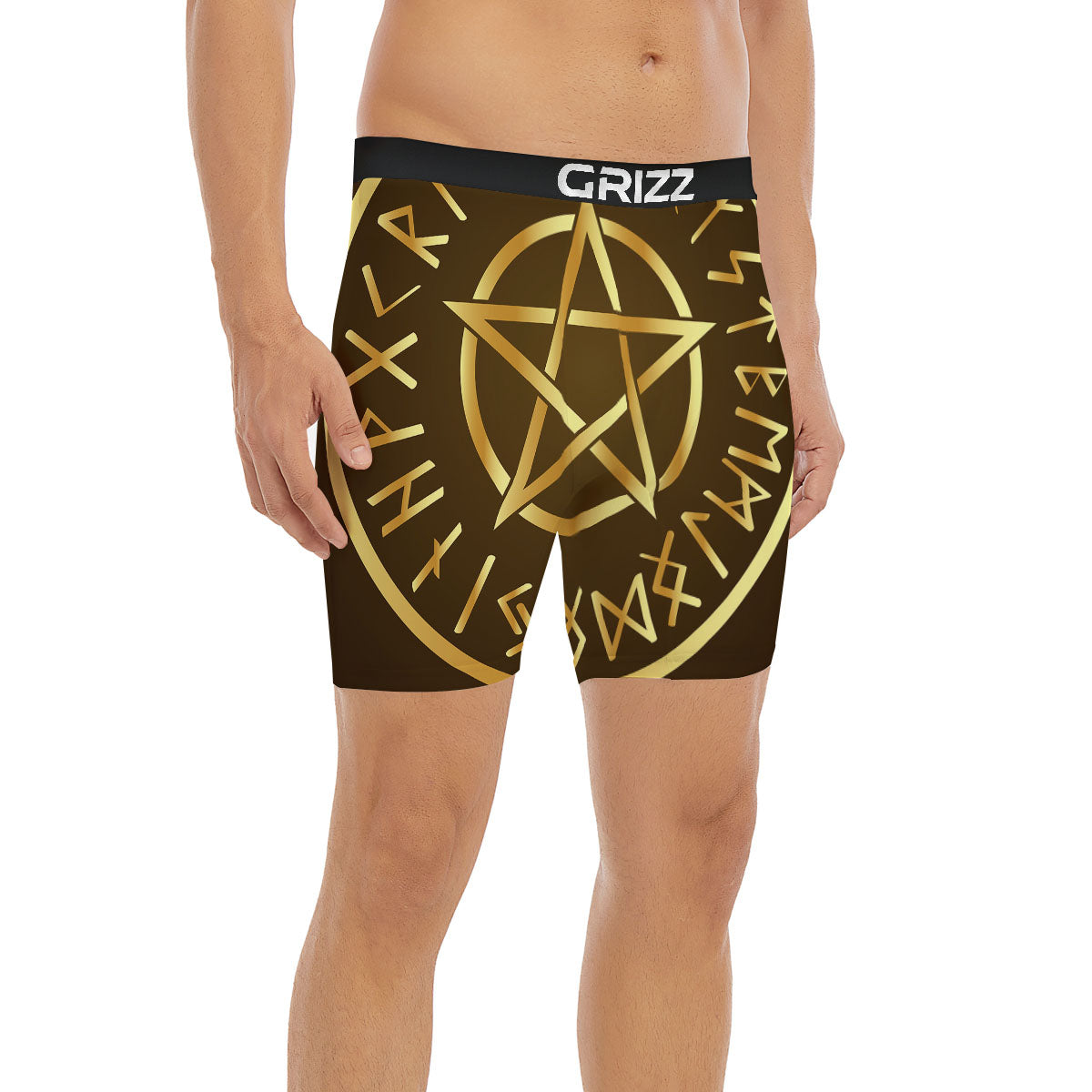 Runes Pentagram Viking Nordic Print Boxer Briefs-grizzshop