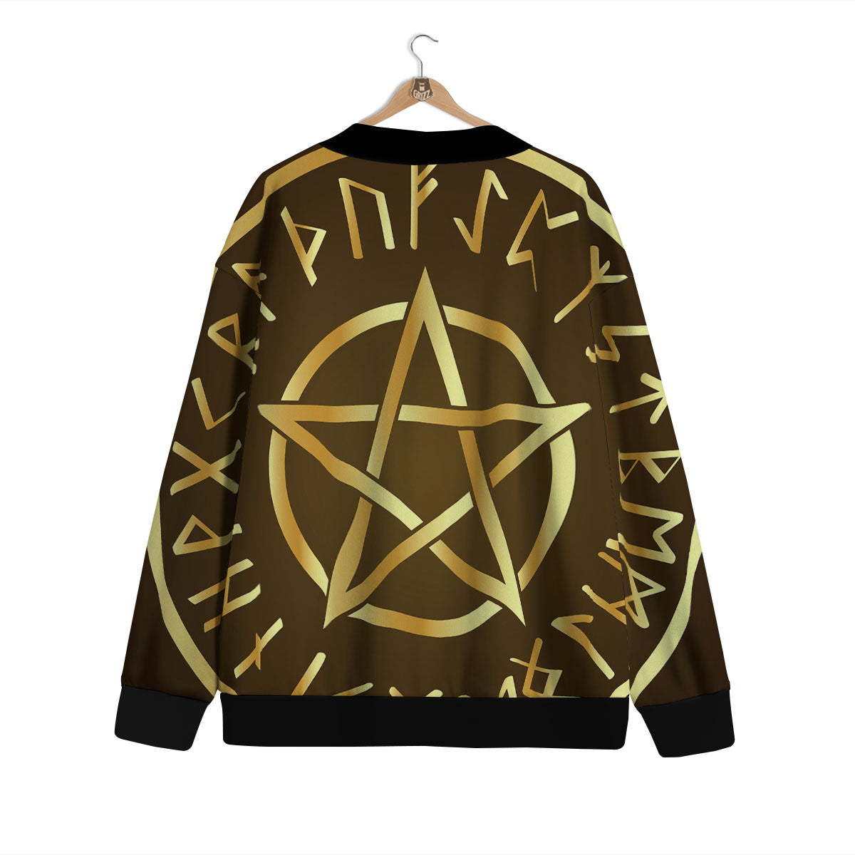 Runes Pentagram Viking Nordic Print Cardigan-grizzshop