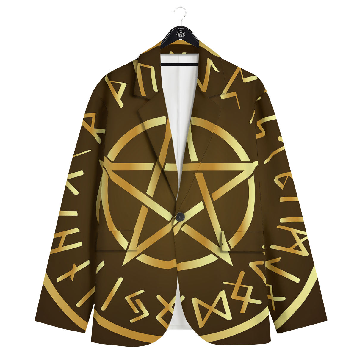 Runes Pentagram Viking Nordic Print Men's Sport Coat-grizzshop