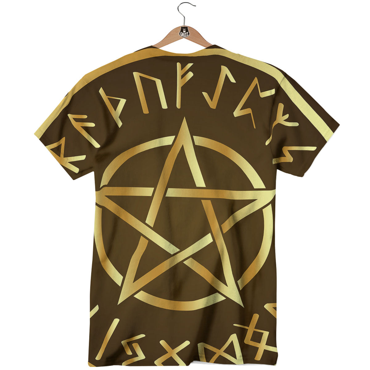 Runes Pentagram Viking Nordic Print T-Shirt-grizzshop