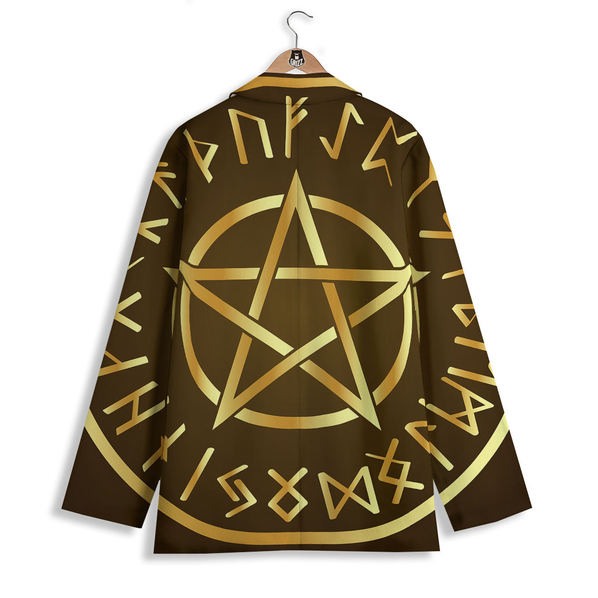 Runes Pentagram Viking Nordic Print Women's Blazer-grizzshop