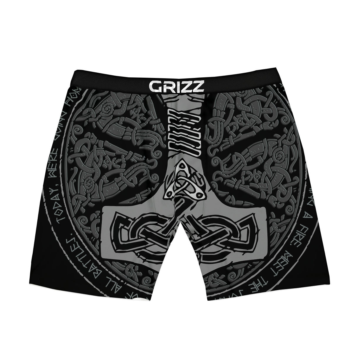 Runes Scandinavian And Mjolnir Print Boxer Briefs-grizzshop