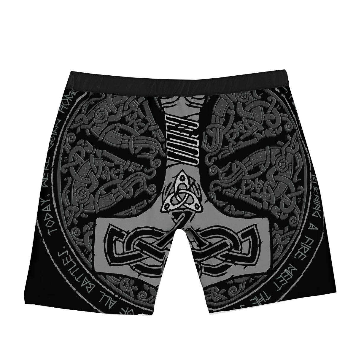 Runes Scandinavian And Mjolnir Print Boxer Briefs-grizzshop