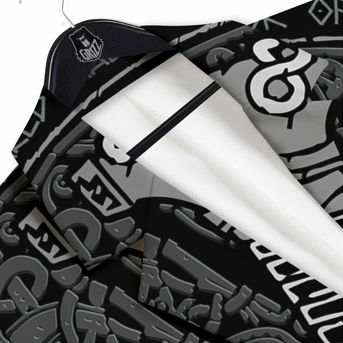 Runes Scandinavian And Mjolnir Print Men's Sport Coat-grizzshop