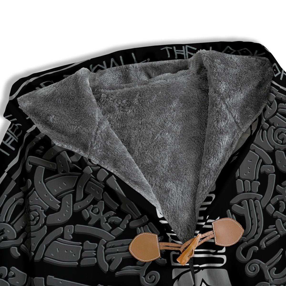 Runes Scandinavian And Mjolnir Print Men's Windbreaker Jacket-grizzshop