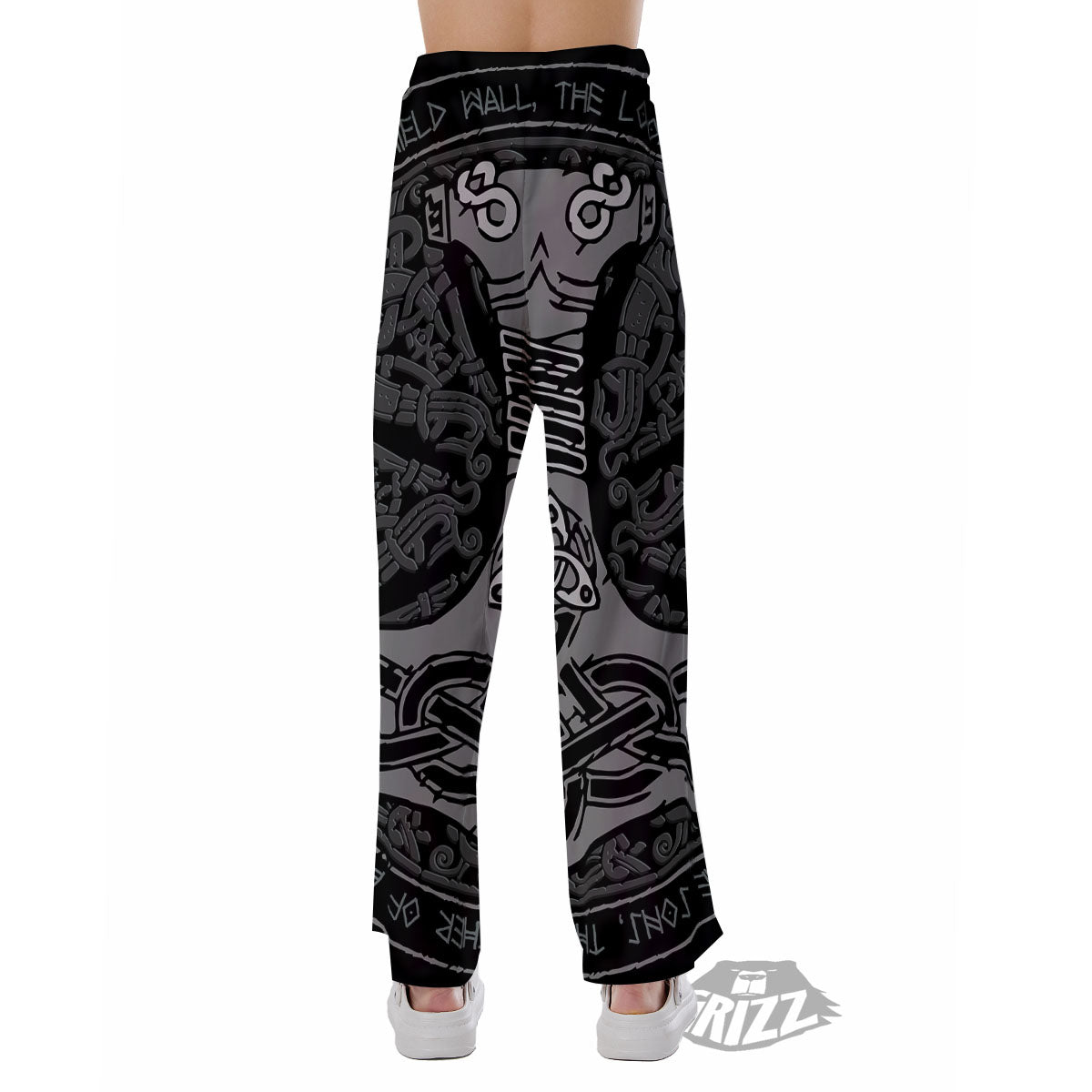Runes Scandinavian And Mjolnir Print Pajama Pants-grizzshop