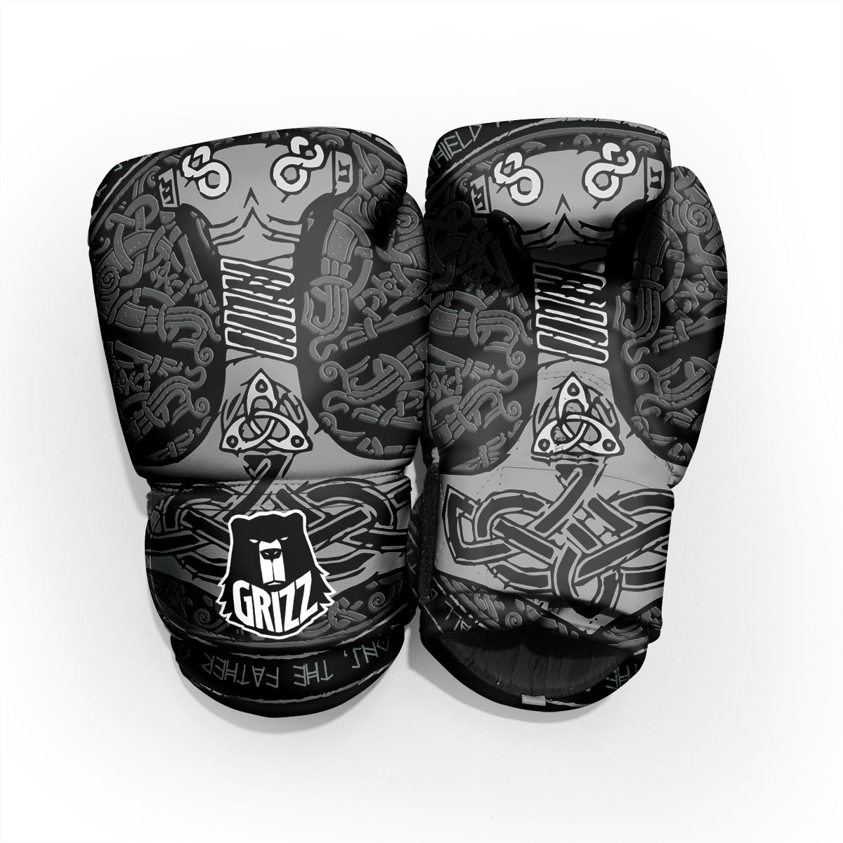 Runes Scandinavian And Mjolnir Print Pro Boxing Glove