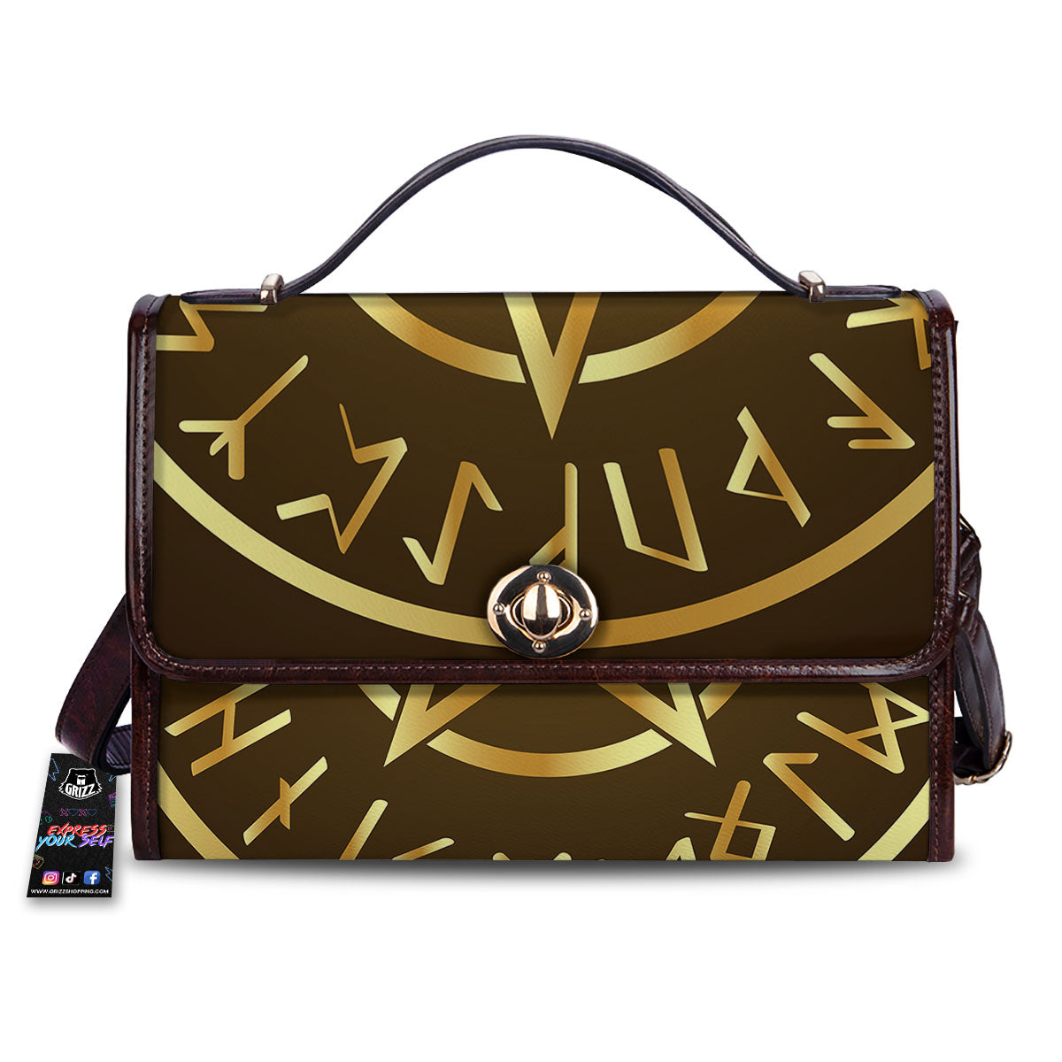 Runes Pentagram Viking Nordic Print Women's Satchel Bag