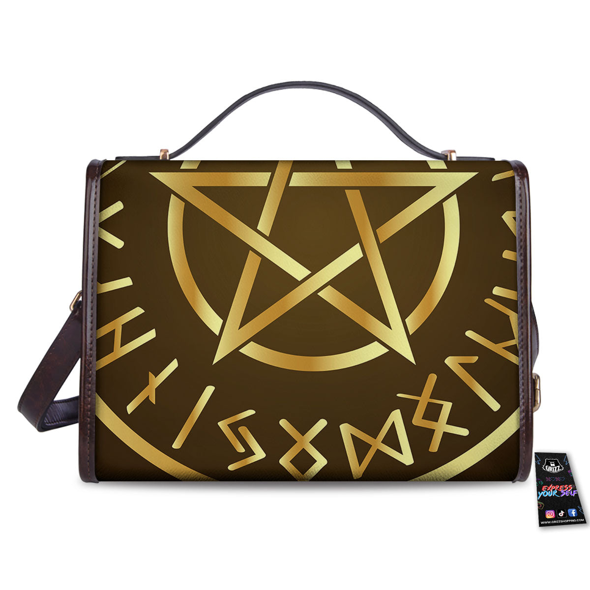 Runes Pentagram Viking Nordic Print Women's Satchel Bag