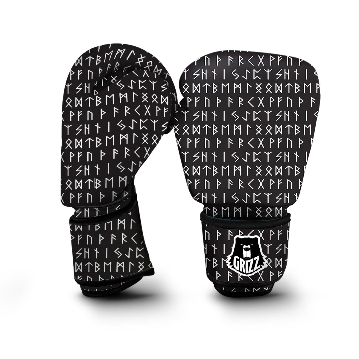 Runic Alphabet Viking Print Boxing Gloves-grizzshop