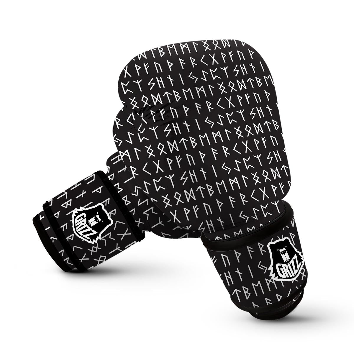 Runic Alphabet Viking Print Boxing Gloves-grizzshop